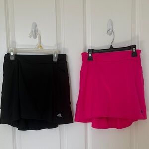 Adidas Women's Black and Pink Athletic Skirt Set